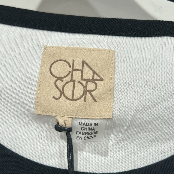 Chaser color-block Black and White Long Sleeve baseball T-shirt new size small - Picture 2 of 4